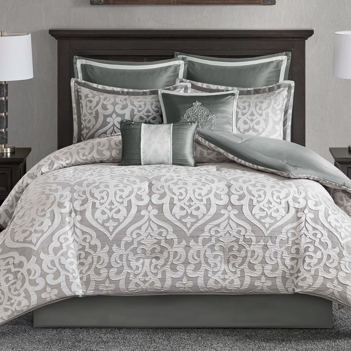 Odette Luxury 8 Piece Jacquard Comforter Set