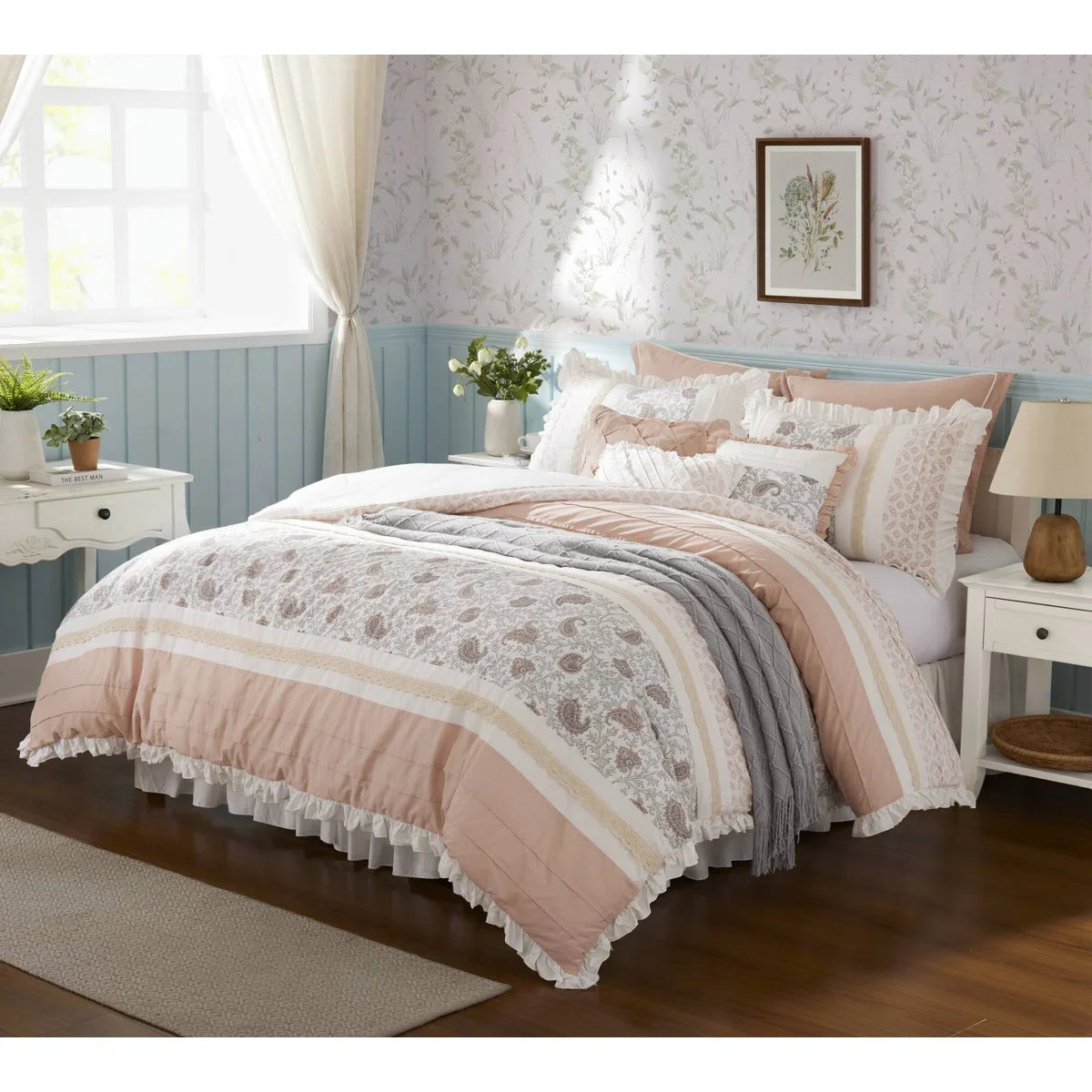 Dawn 9 Piece Cotton Percale Comforter Set