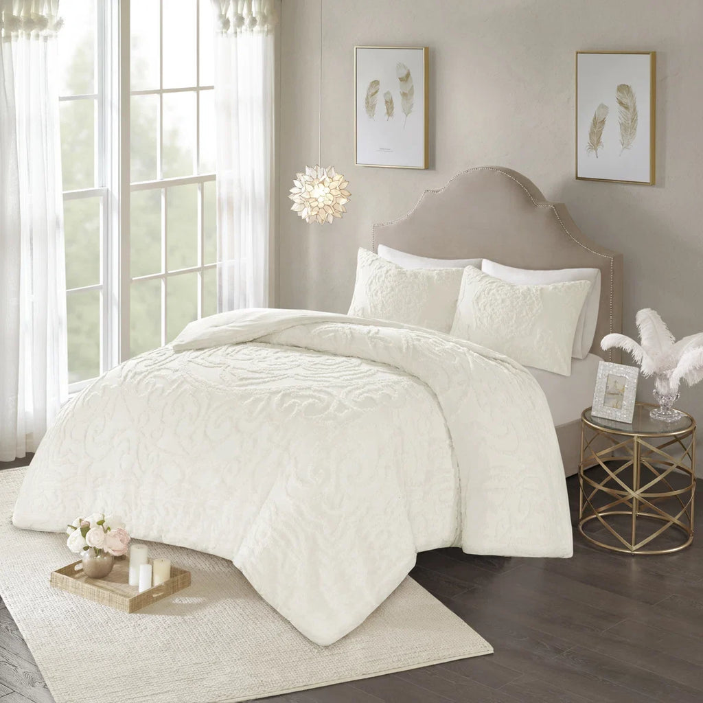 Laetitia Tufted Cotton Chenille Medallion Comforter Set