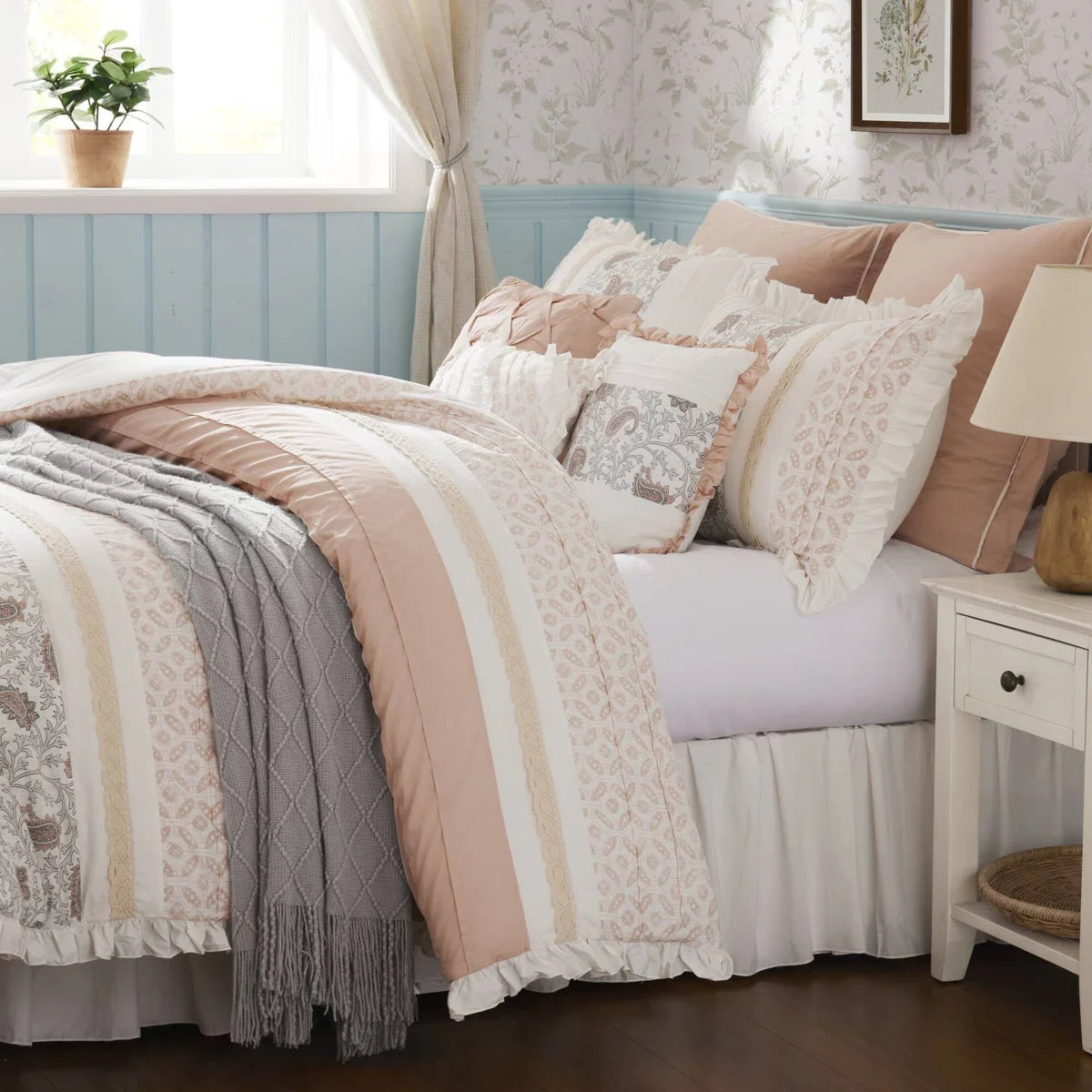 Dawn 9 Piece Cotton Percale Comforter Set