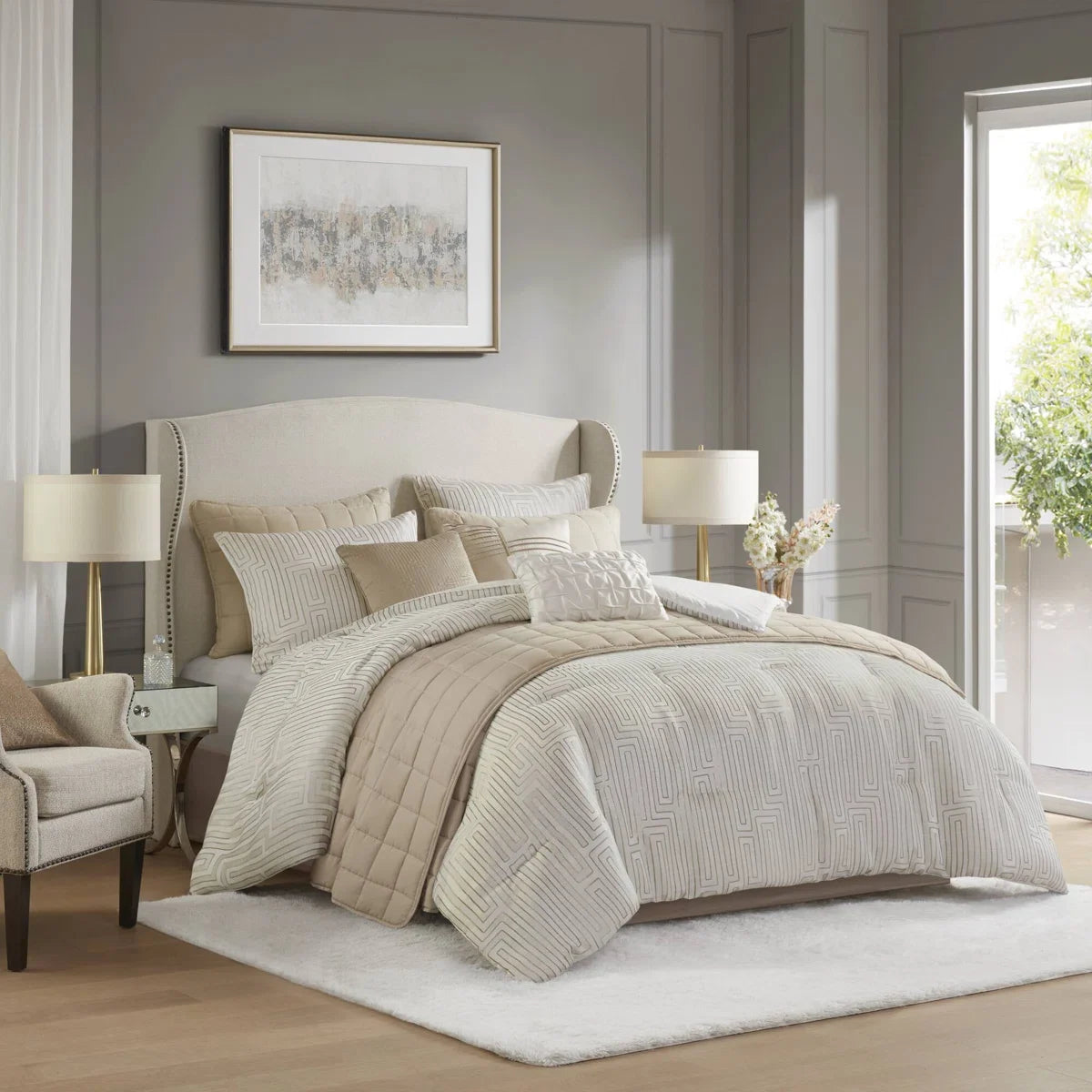 Royce Luxury Jacquard 10 Piece Comforter Set