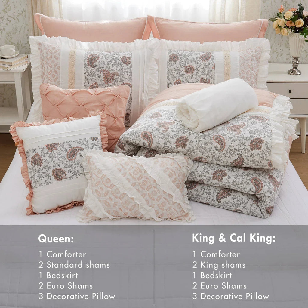 Dawn 9 Piece Cotton Percale Comforter Set